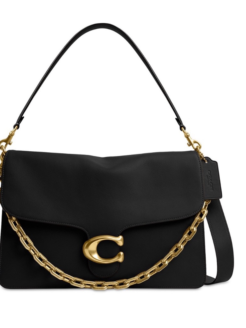 Coach Black Tabby 35 Shoulder Bag with Gold Chain